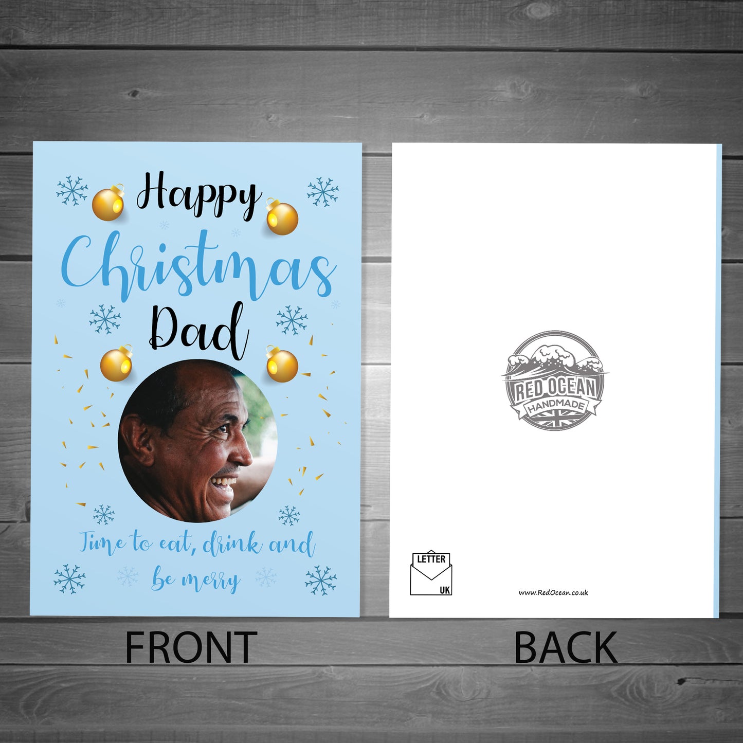 Personalised Funny Christmas Card For Dad Photo Card For Him