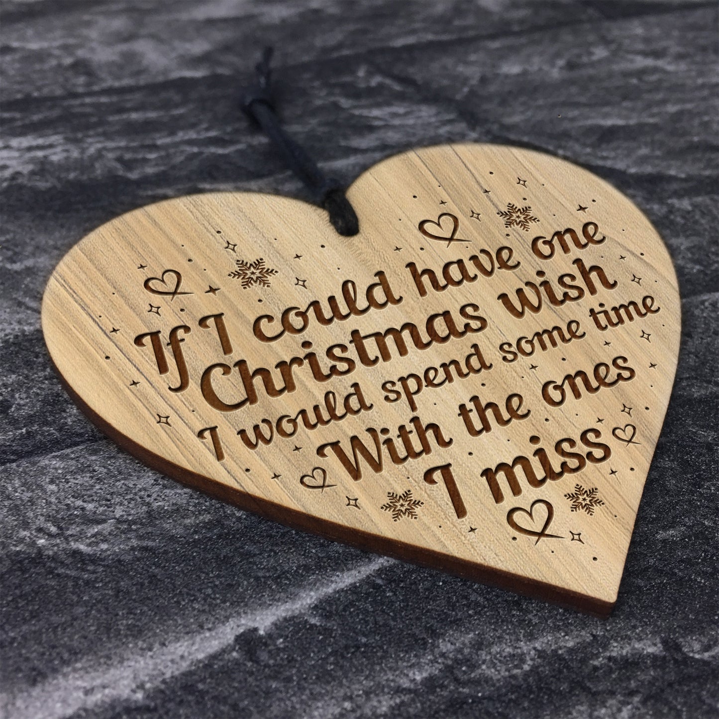 Beautiful Memorial Christmas Decoration Engraved Heart Bauble