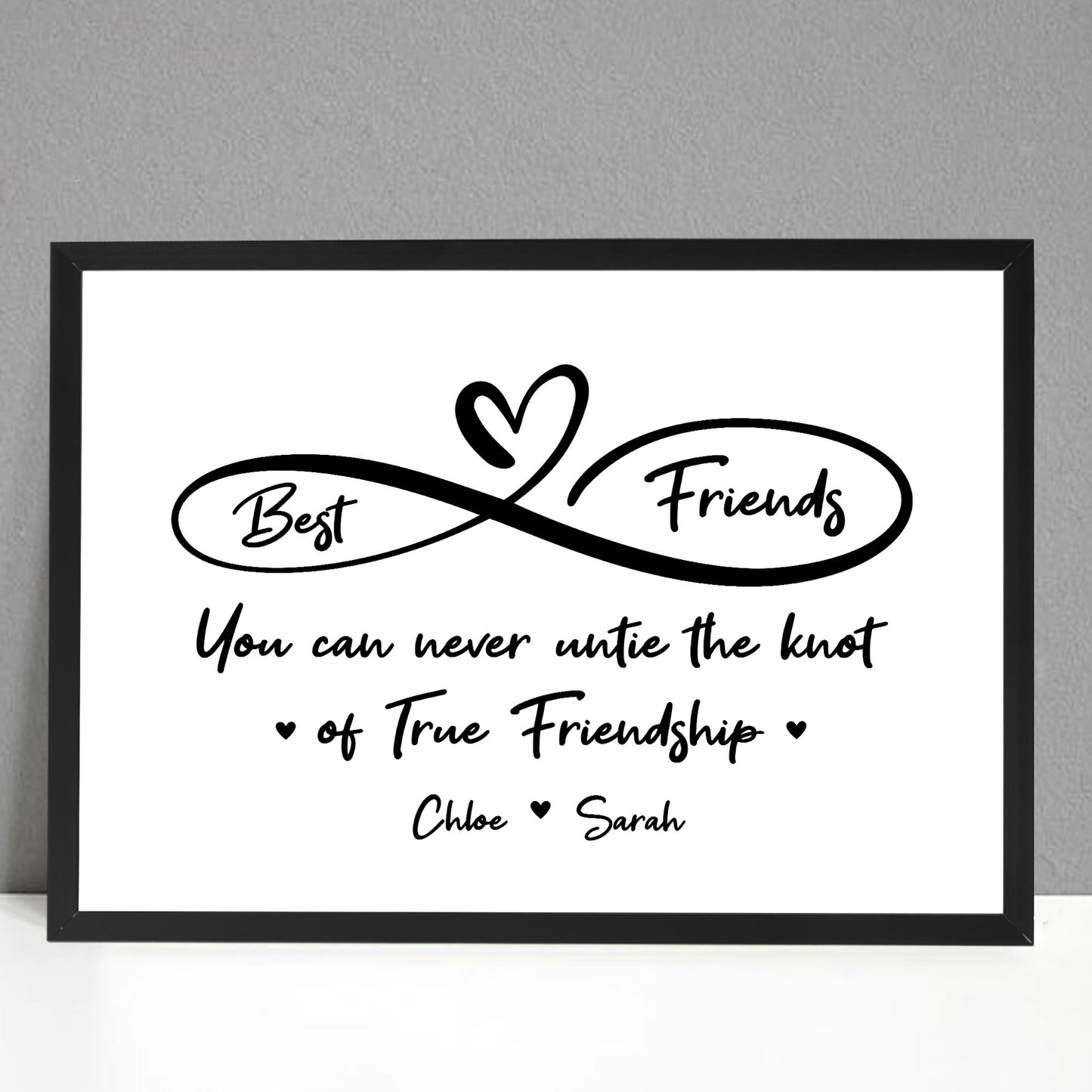Best Friends Untie Knot Framed Print Personalised Birthday Xmas