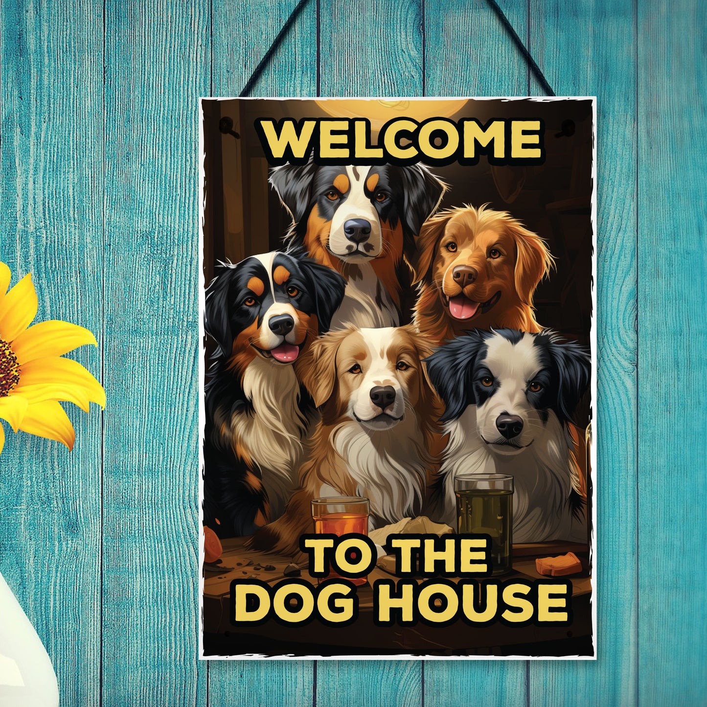 The Dog House Sign For Home Bar Funny Welcome Sign Pub Man Cave