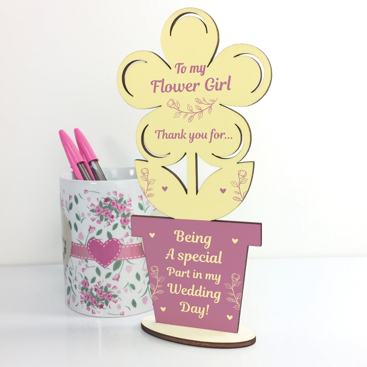 Special Flower Girl Gift Thank You Gift For Her Wood Flower