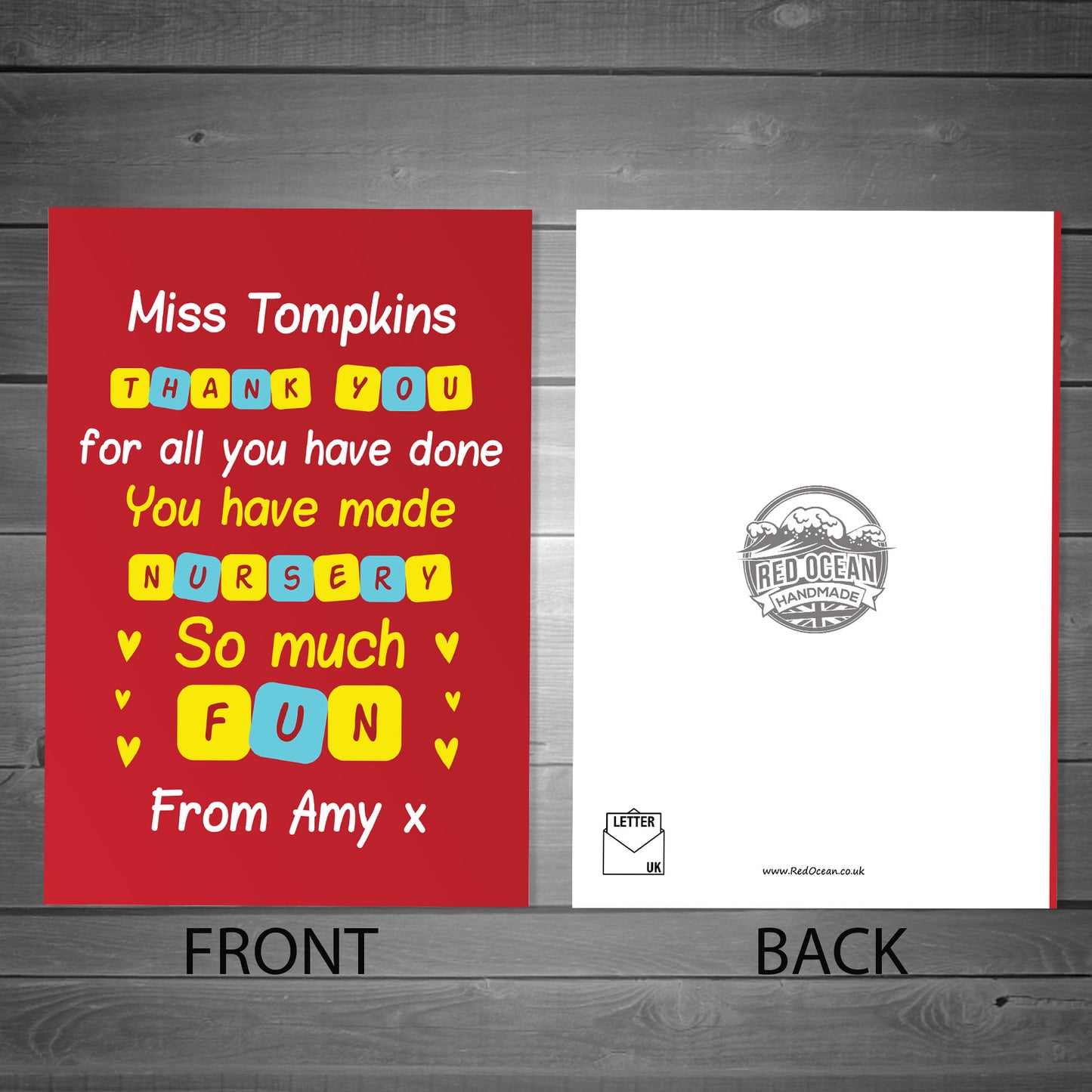 Teacher Cards From Children Thank You Teacher Card Personalised