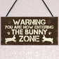 Bunny Zone Rabbit Lover Gift Ideas Door Hutch Funny Pet Sign