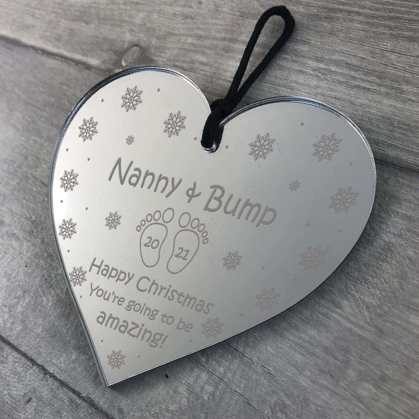 Nanny To Be Gift From Bump Engraved Heart Christmas Gift