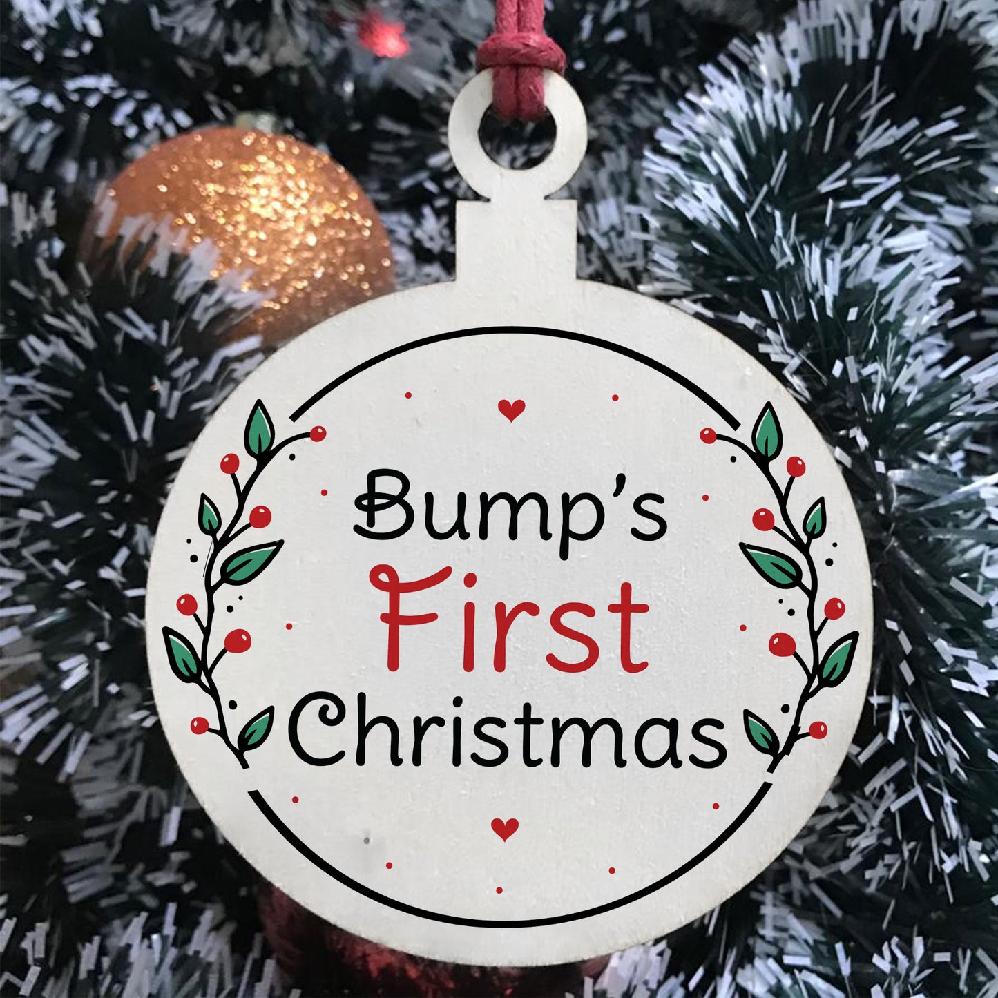 Bumps First Christmas Decoration Wood Christmas Tree Bauble