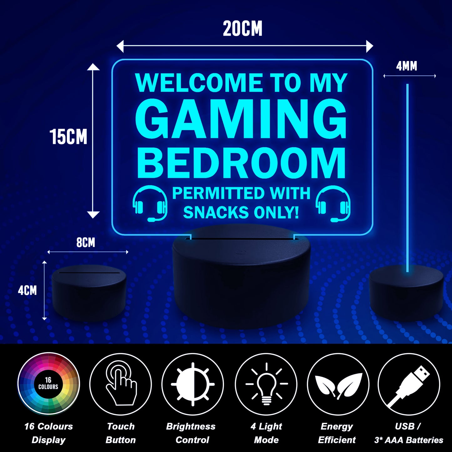 Gaming Room Welcome LED Plaque Gaming Decor For Boys Bedroom