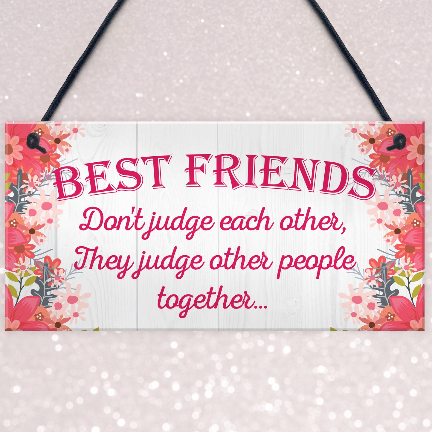 Best Friends Judge Others Friendship Love Gift Hanging Plaque