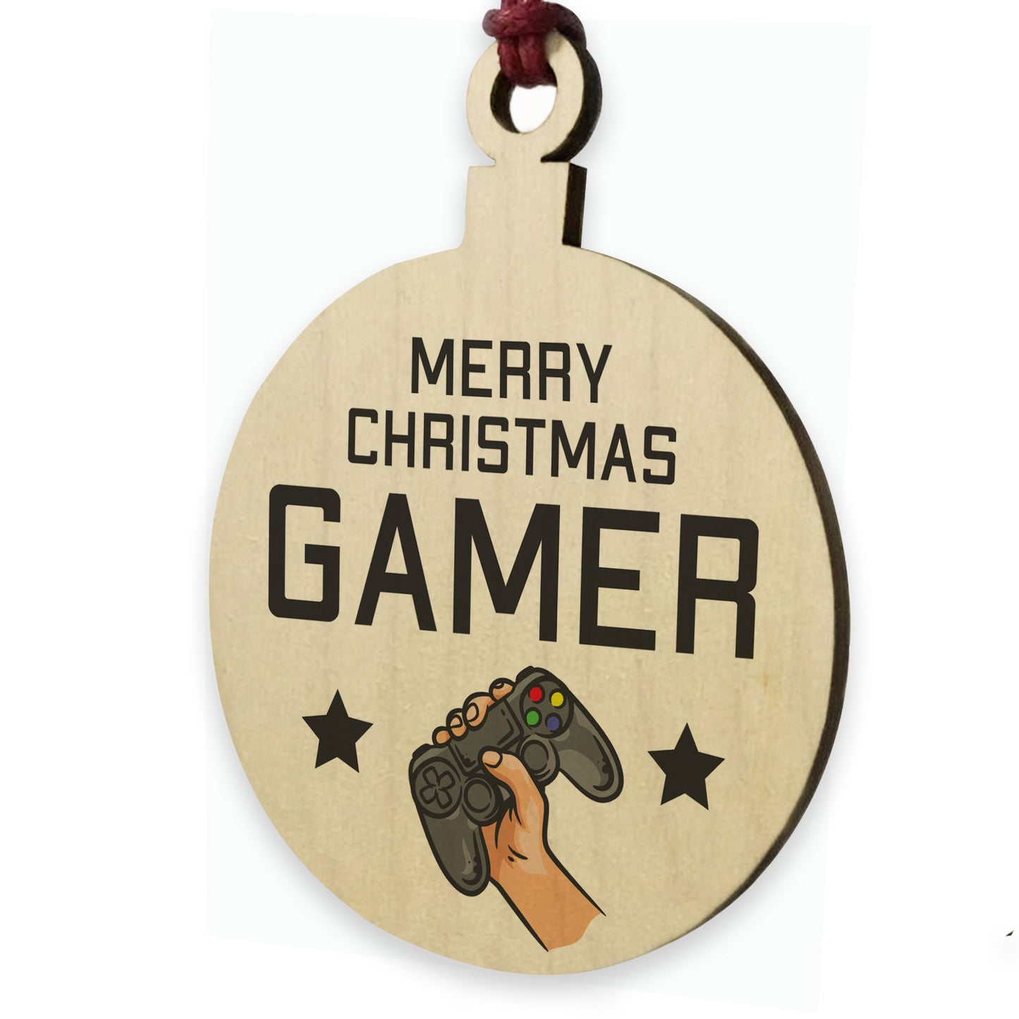 GAMER GIFT For Christmas Wood Bauble Son Brother Christmas Gift