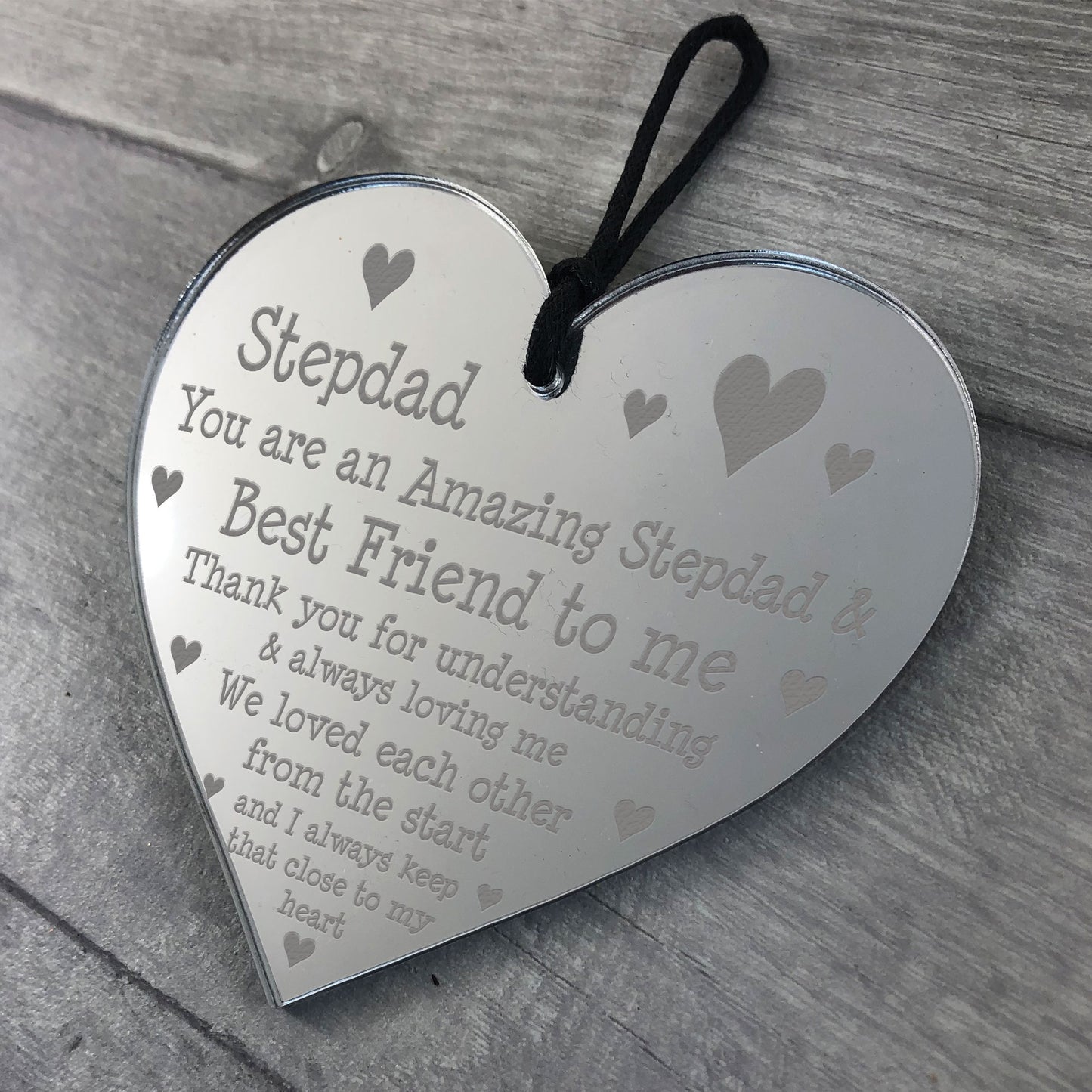 Fathers Day Gift Engraved Plaque Step-Dad Birthday Thank You
