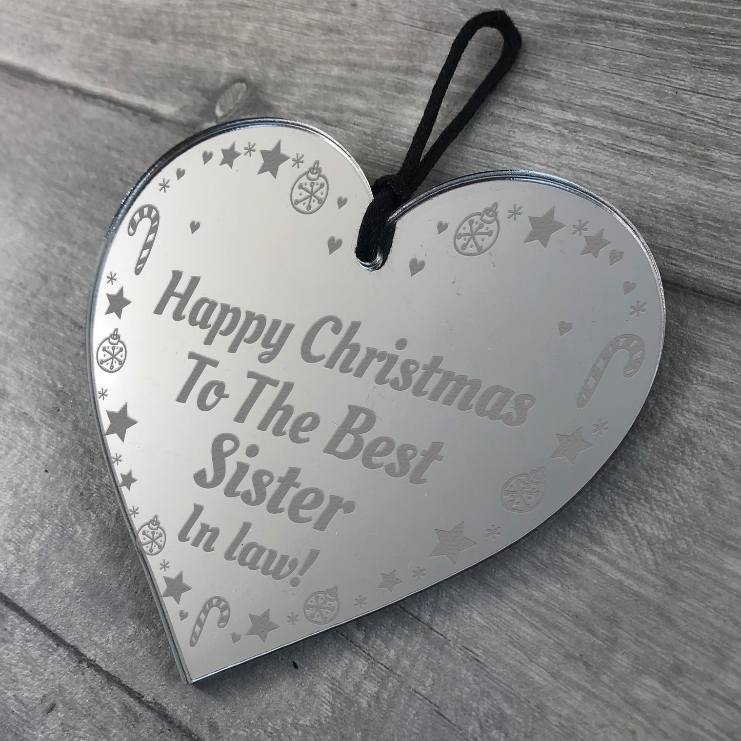 Christmas Gift For Sister In Law Engraved Heart Gift For Sister
