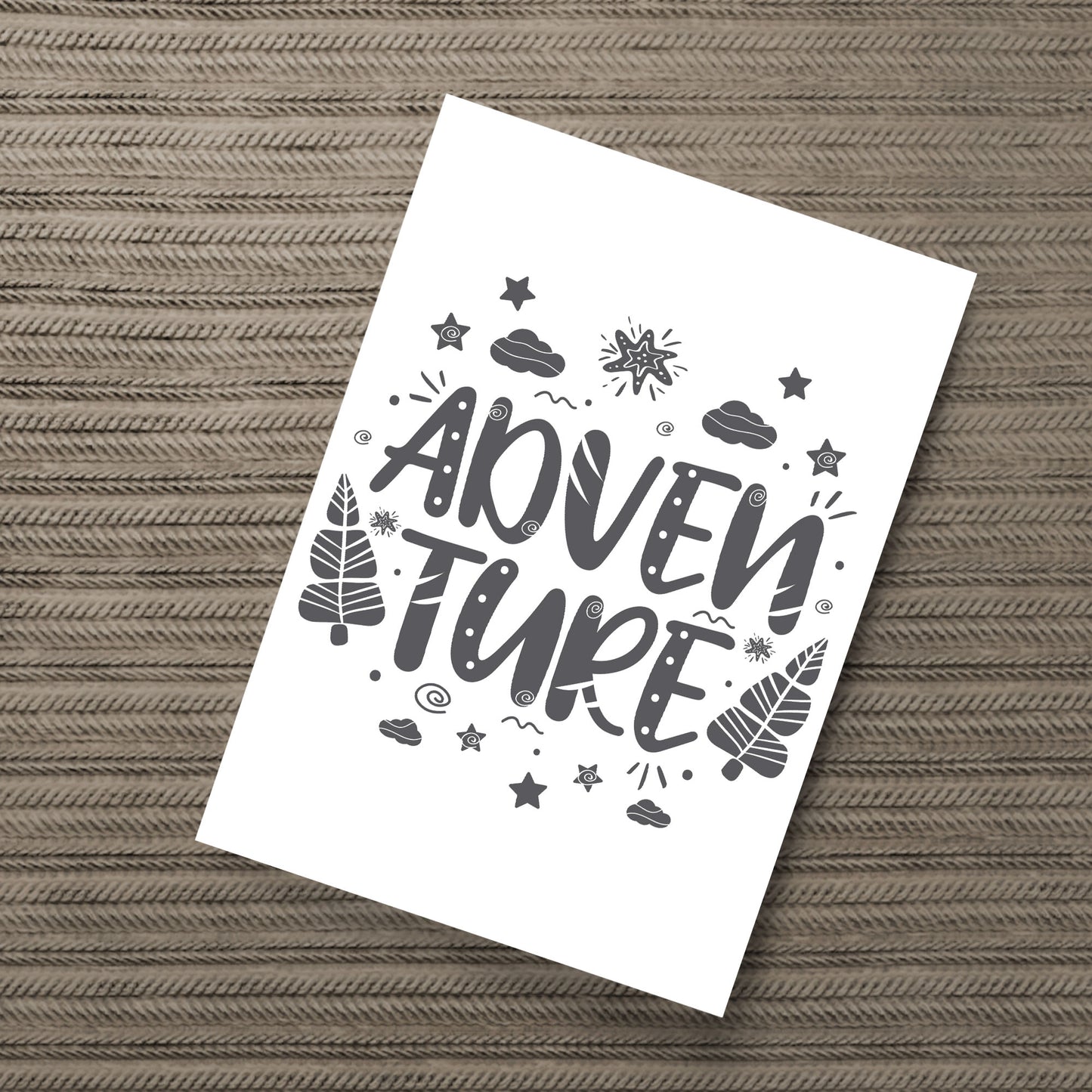 Grey ADVENTURE Print For Boys Bedroom Baby Boys Nursery Decor