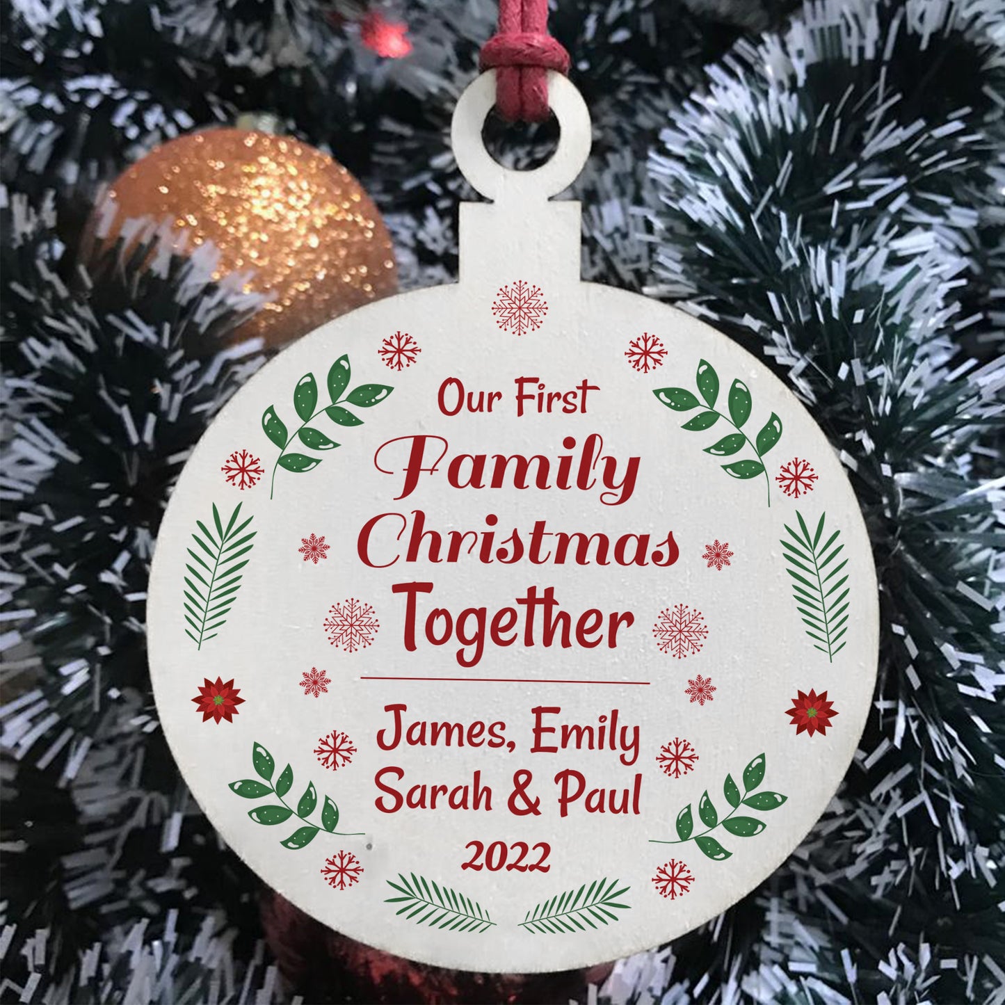 Personalised Bauble Family Christmas Decoration Gift For Family