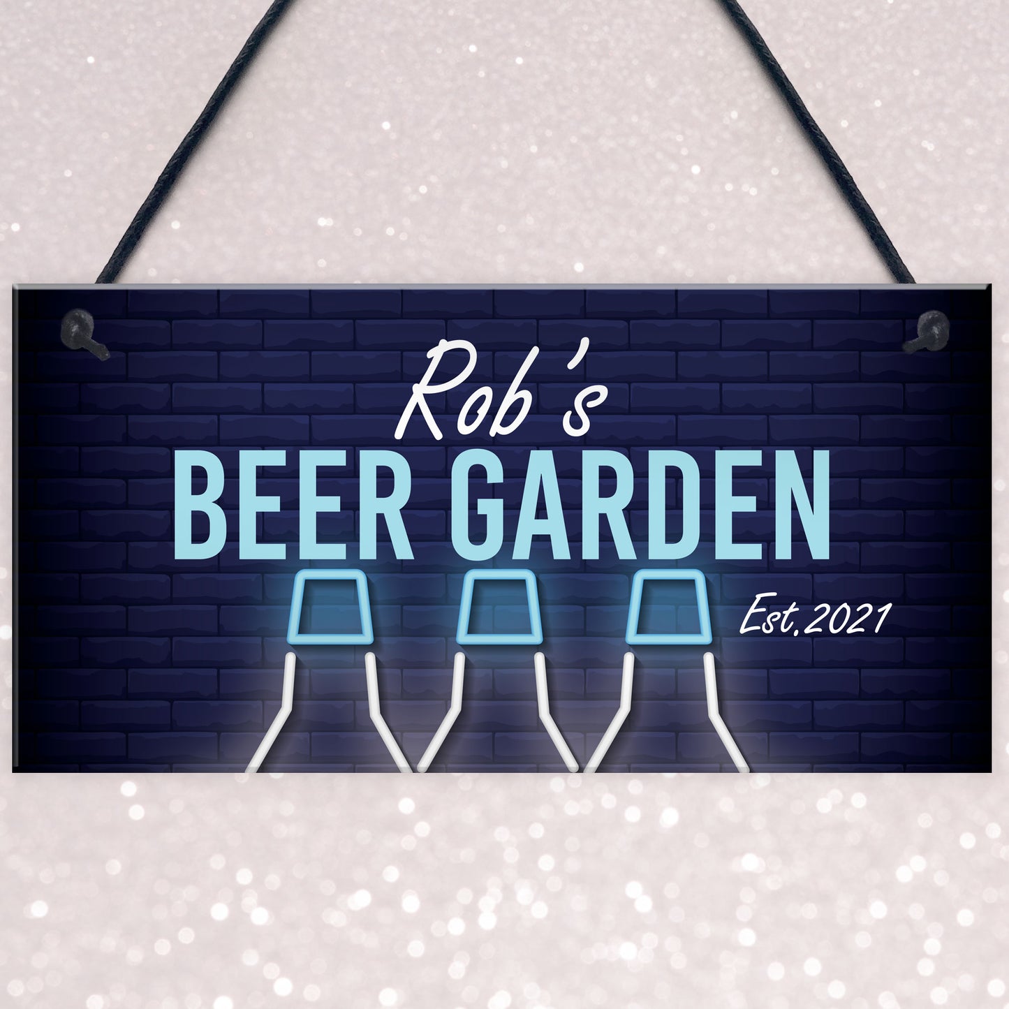 Beer Garden Sign Personalised Hanging Garage Pub Shed Sign Beer