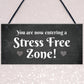 Stress Free Zone Hanging Garden Home Decor Sign Home Bar Sign