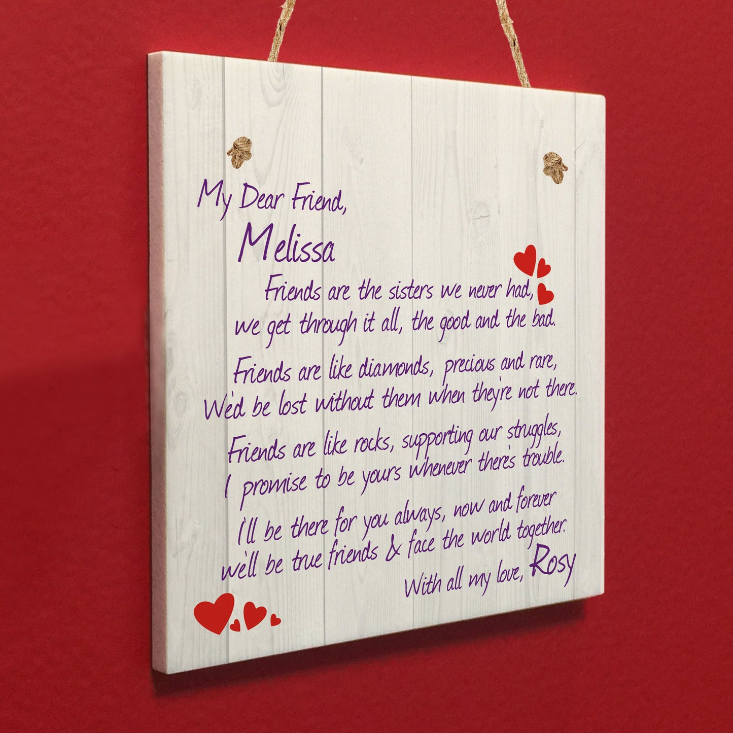 Personalised Friends Are.. Friendship Plaque Sign Thank You Gift