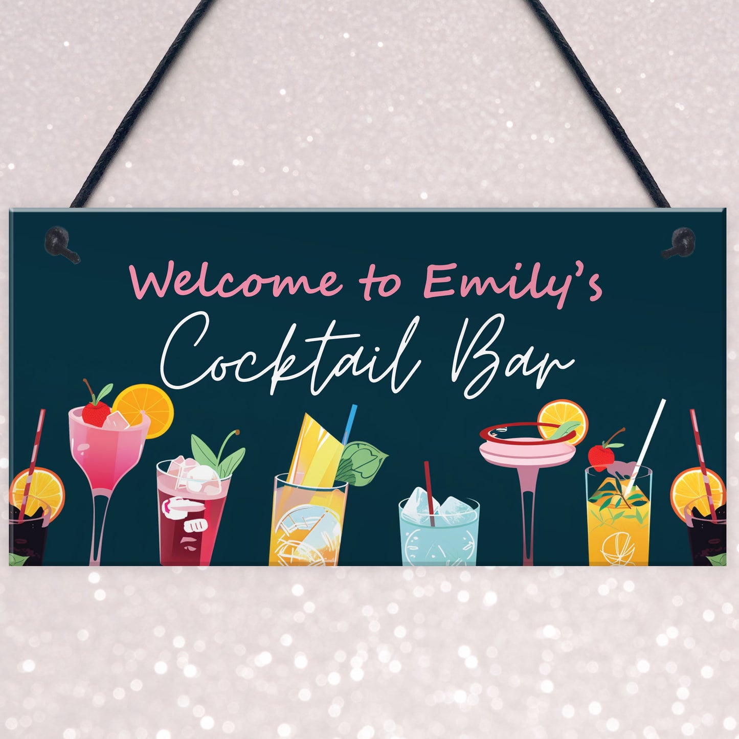 Personalised Cocktail Bar Sign For Home Bar Novelty Cocktail