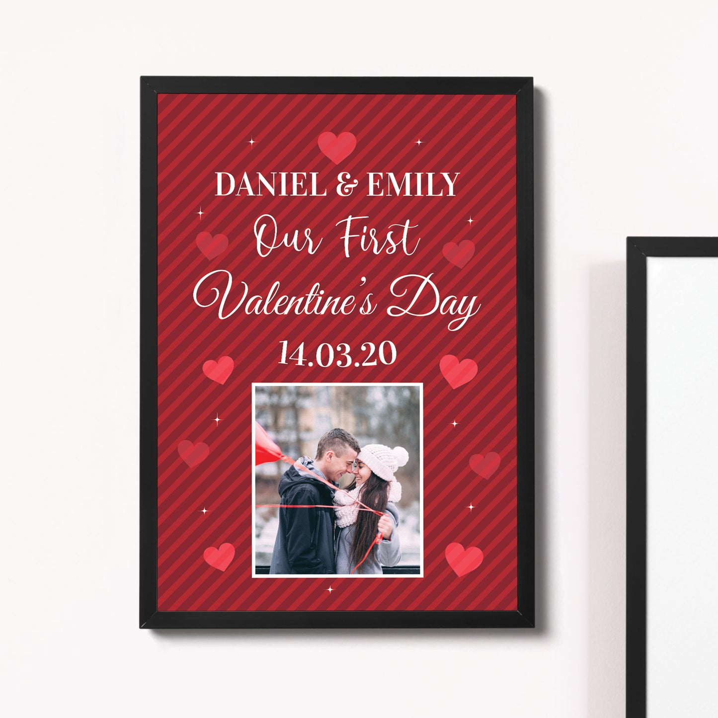 Personalised First Valentines Gift Framed Print 1st Valentines