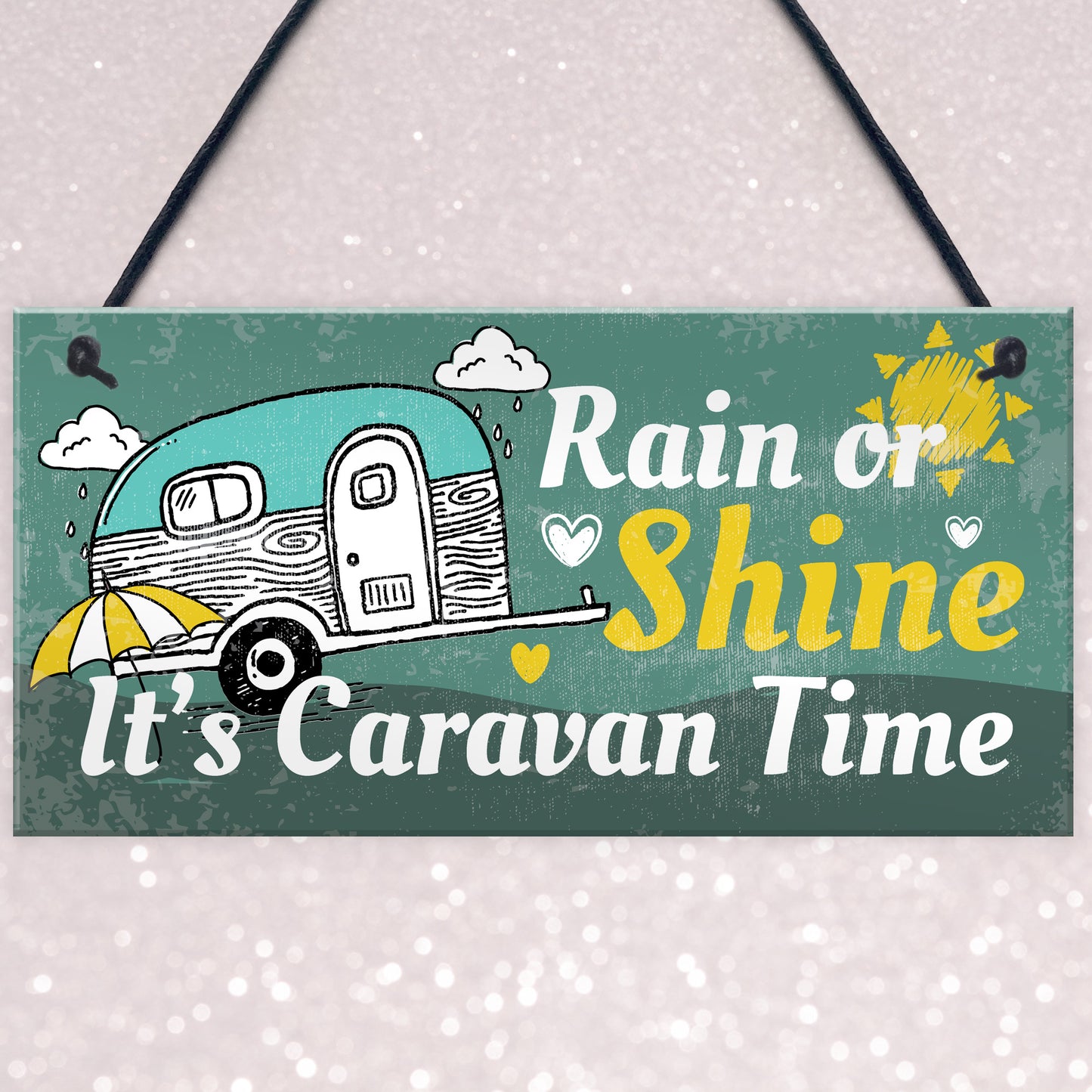 Funny Caravan Sign Caravan Time Novelty Hanging Door Wall Plaque