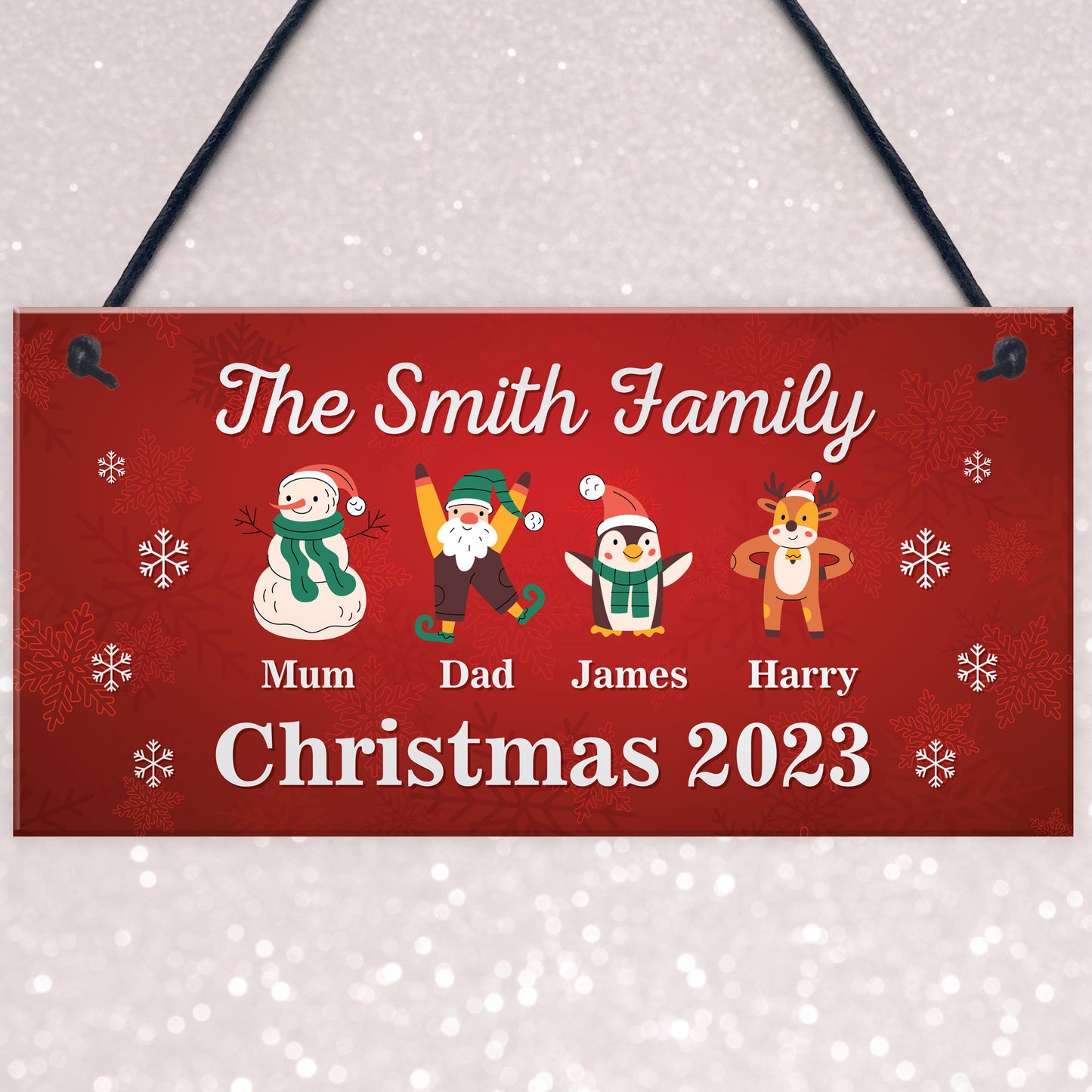 Christmas Decoration For Family Personalised Christmas Sign