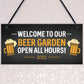 Beer Garden Welcome Sign Novelty Home Bar Sign Garden Decor