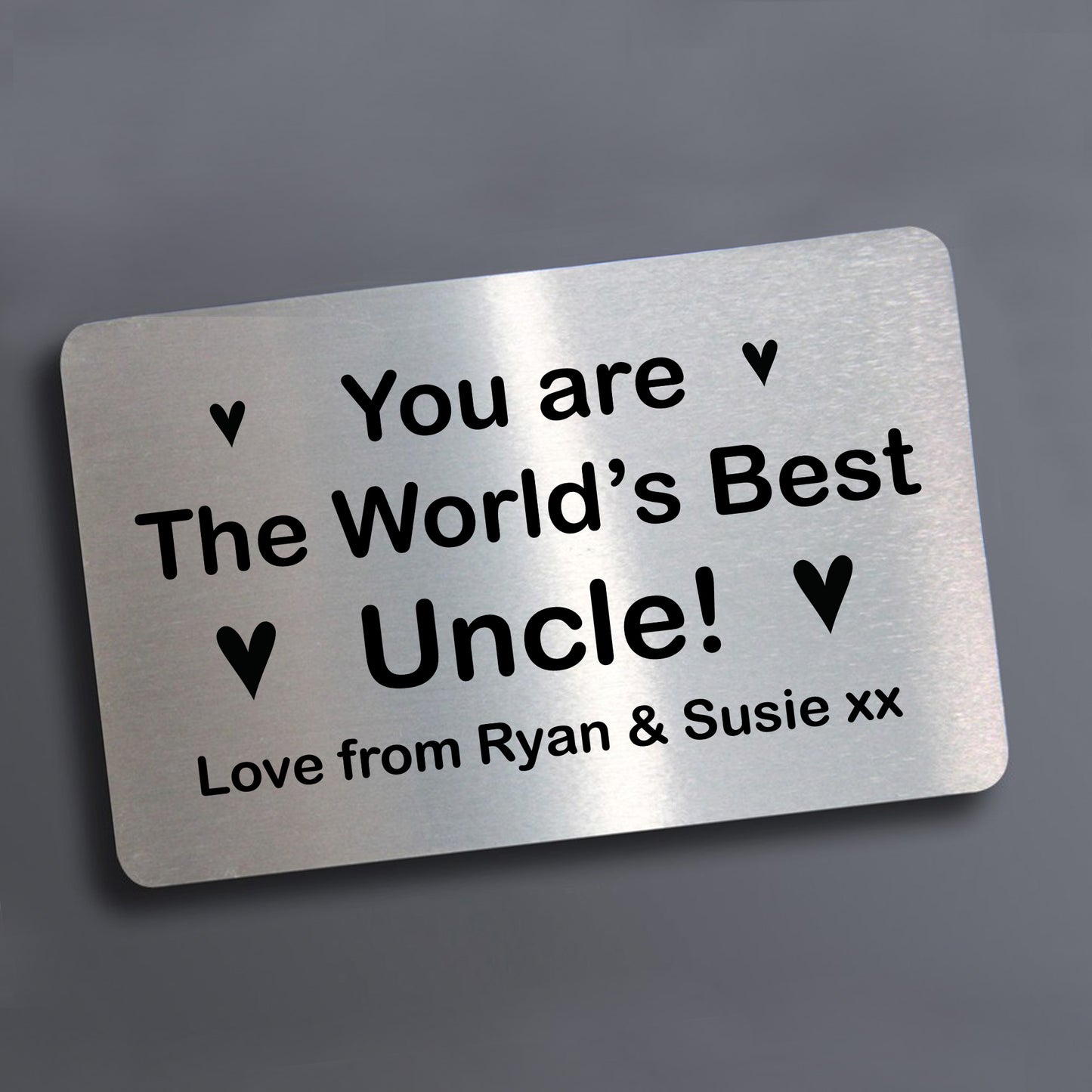 Novelty Worlds Best Uncle Gift For Birthday Metal Card