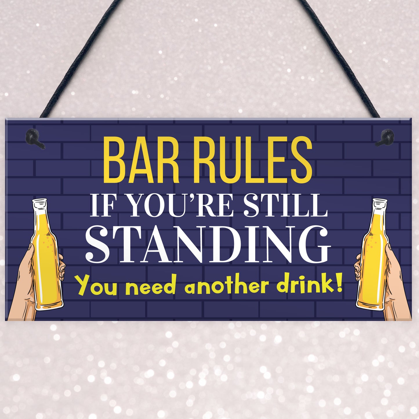 Bar Rules Sign For Home Bar Man Cave Funny Alcohol Sign