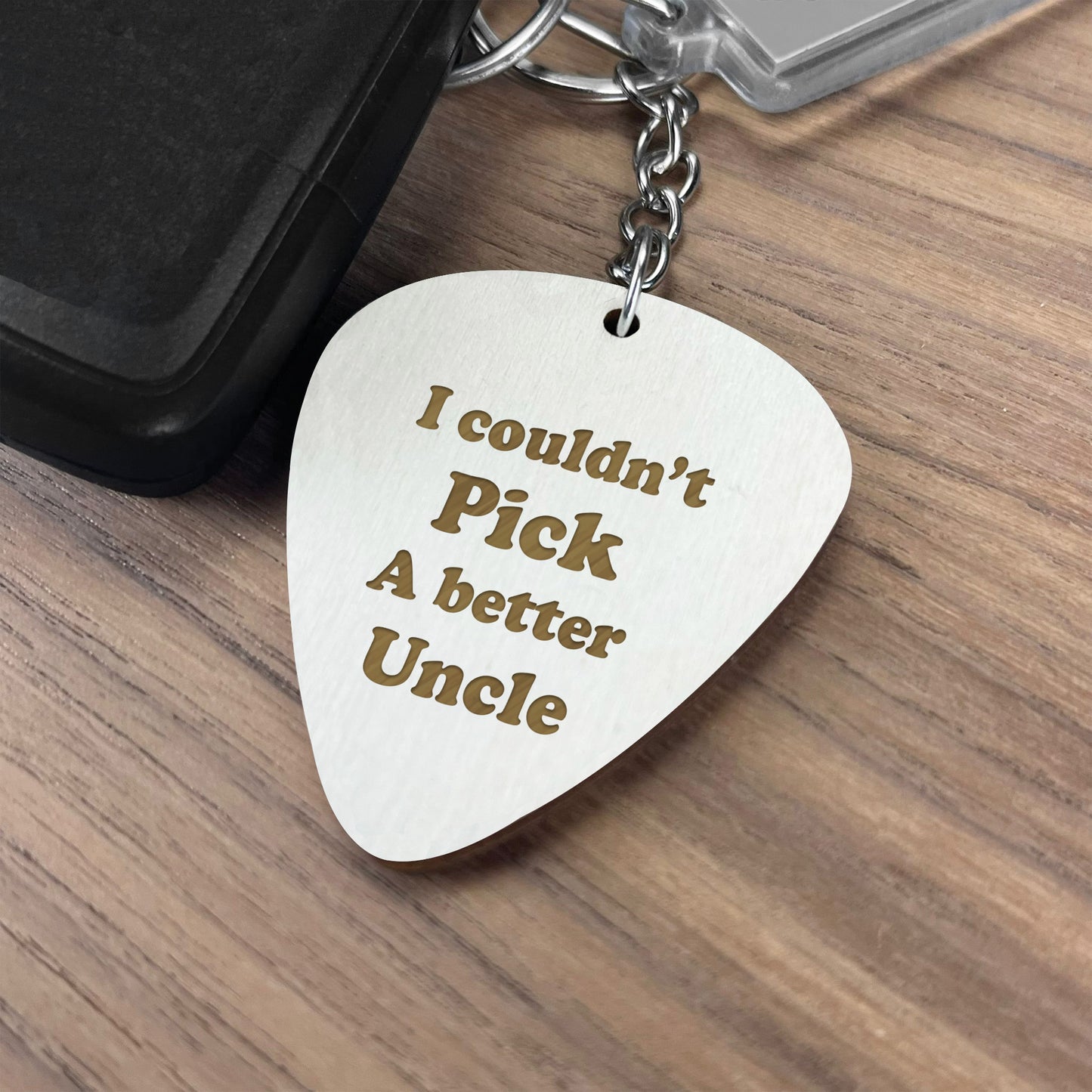 Uncle Wooden Keyring Gift For Guitarist Birthday Christmas Gift