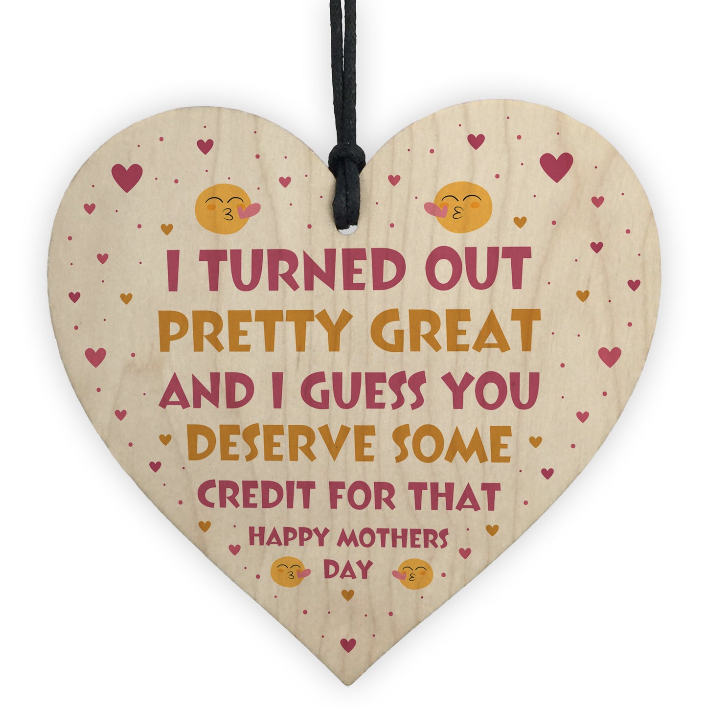 Mothers Day Funny Card And Wooden Heart Gift For Mum