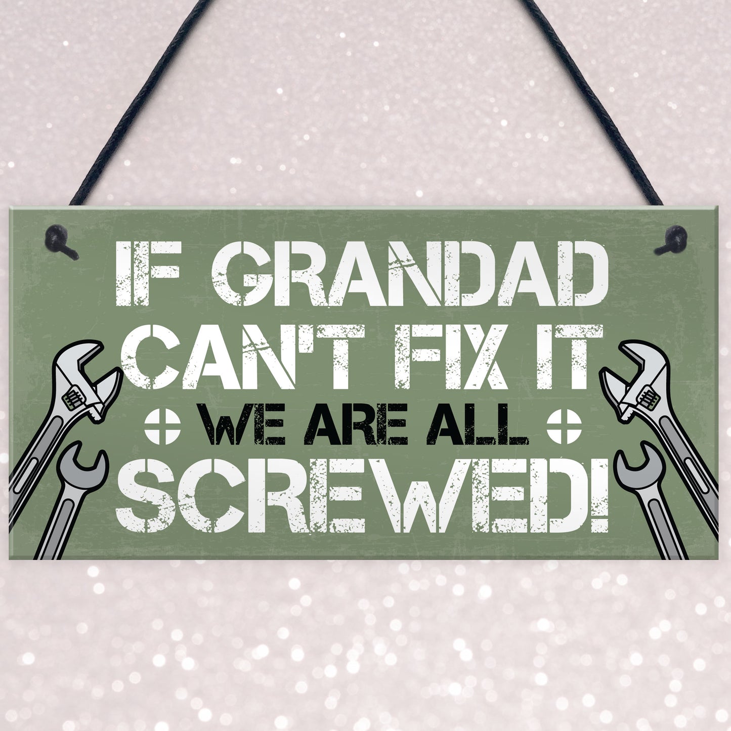 Grandad Fix It Screwed Man Cave Garage Shed Hanging Plaque