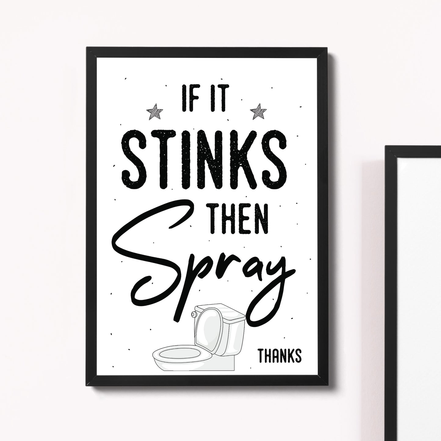 Bathroom Prints Funny Toilet Sign Loo Sign Toilet Decor Framed