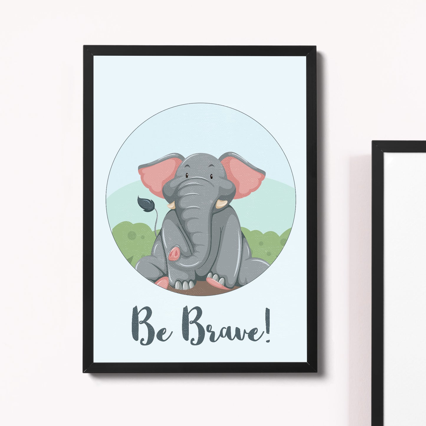 Framed Animal Elephant Print For Nursery Nursery Wall Art Decor