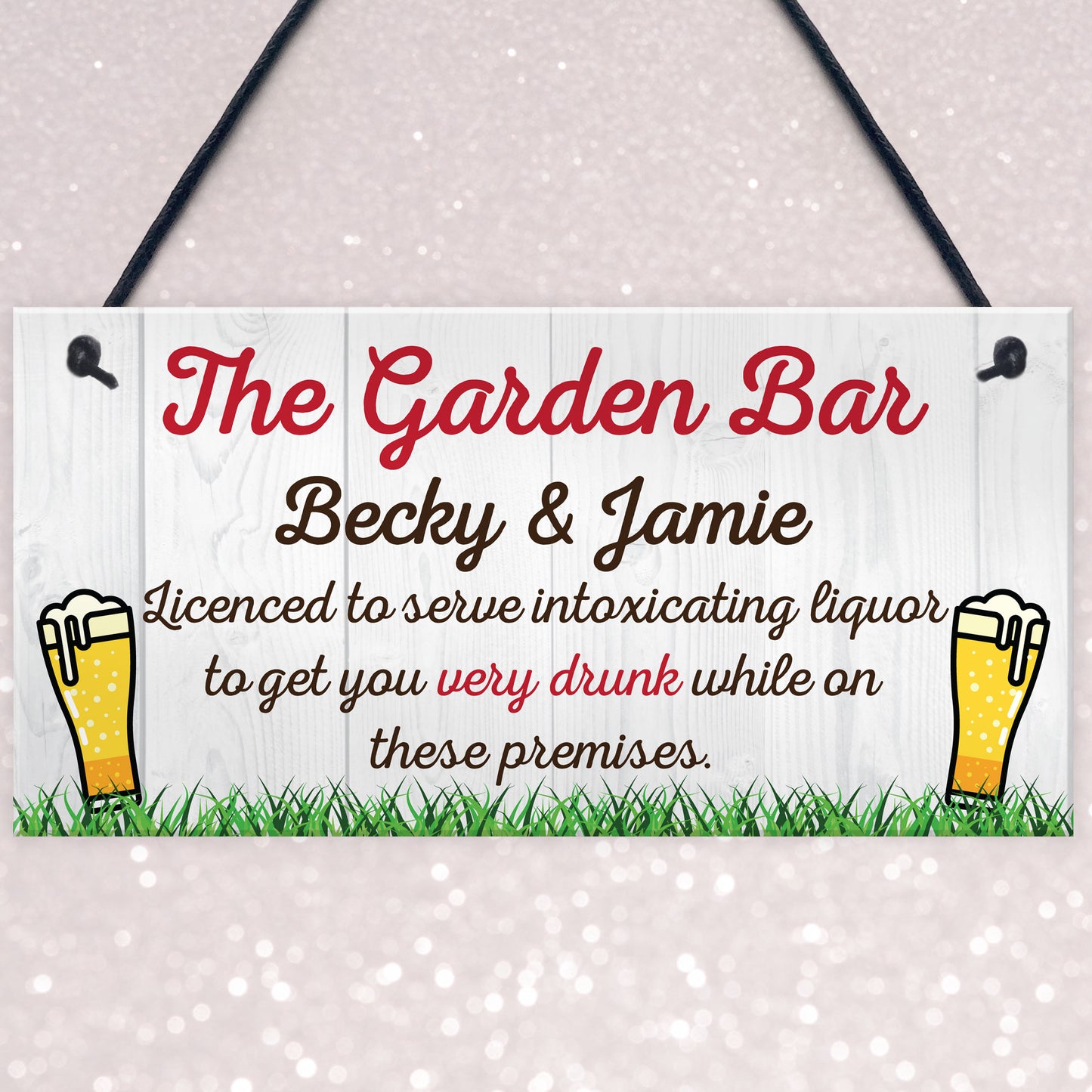 Personalised Garden Bar Beer Backyard Shed Sign Wall Plaque Pub