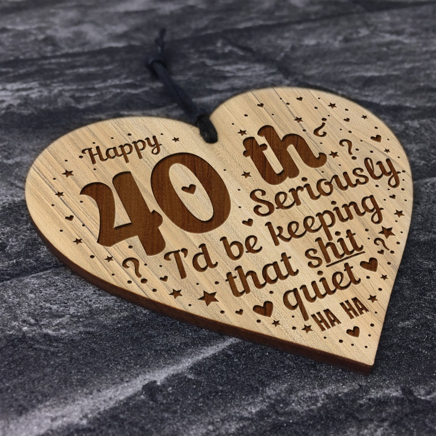 Funny 40th Birthday Card Engraved Heart 40th Birthday Gifts