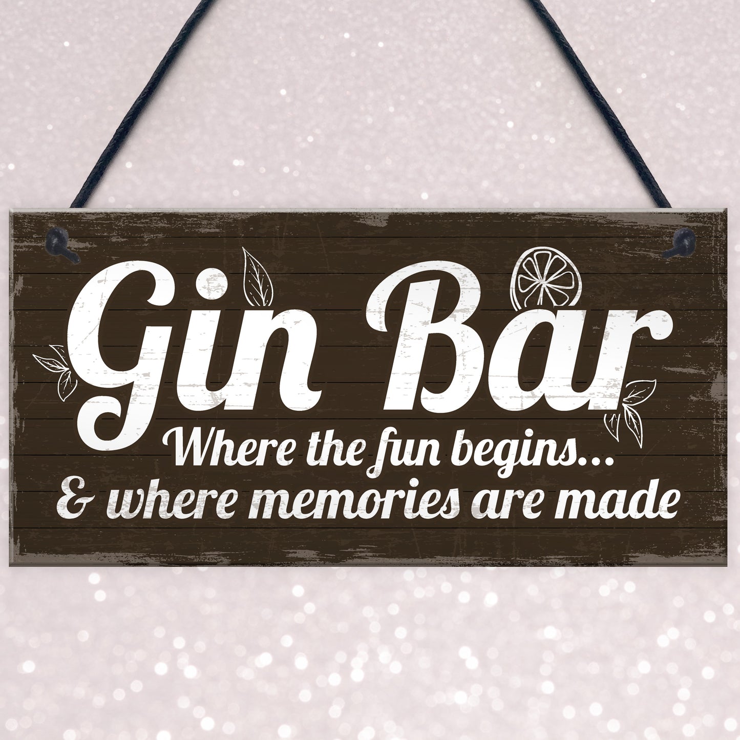 Gin Bar Sign Man Cave Bar Plaque Alcohol Novelty Shabby Gift