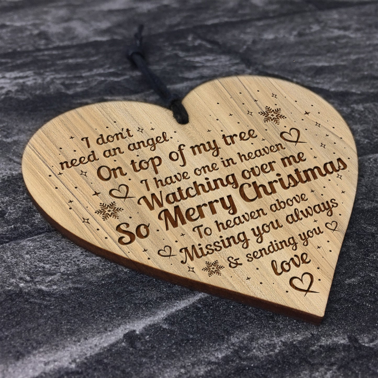 Memorial Christmas Tree Decoration Engraved Hanging Bauble