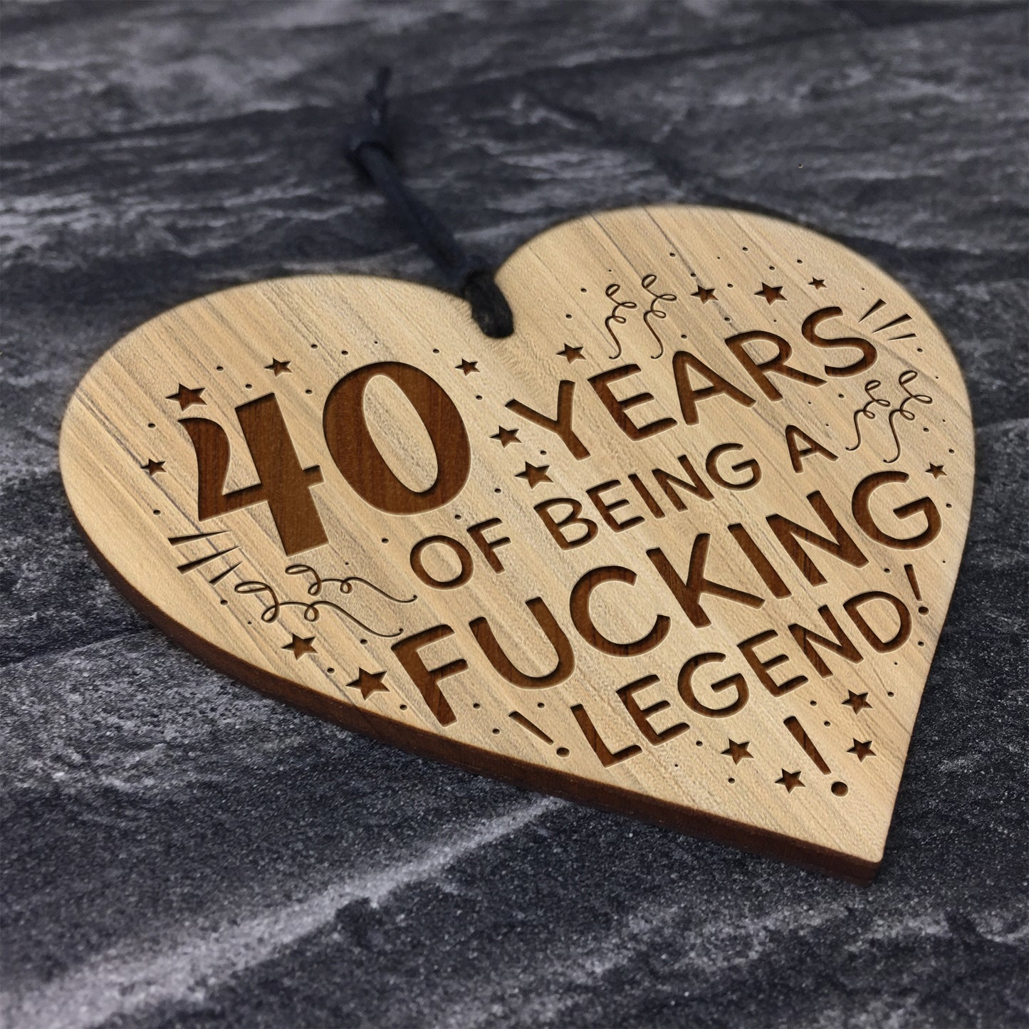 Funny Humorous 40th Birthday Gift For Men Women Engraved Heart