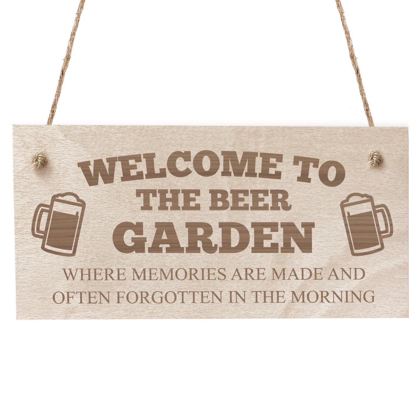 BEER GARDEN Sign Engraved Wall Sign Beer Gift Bar Signs