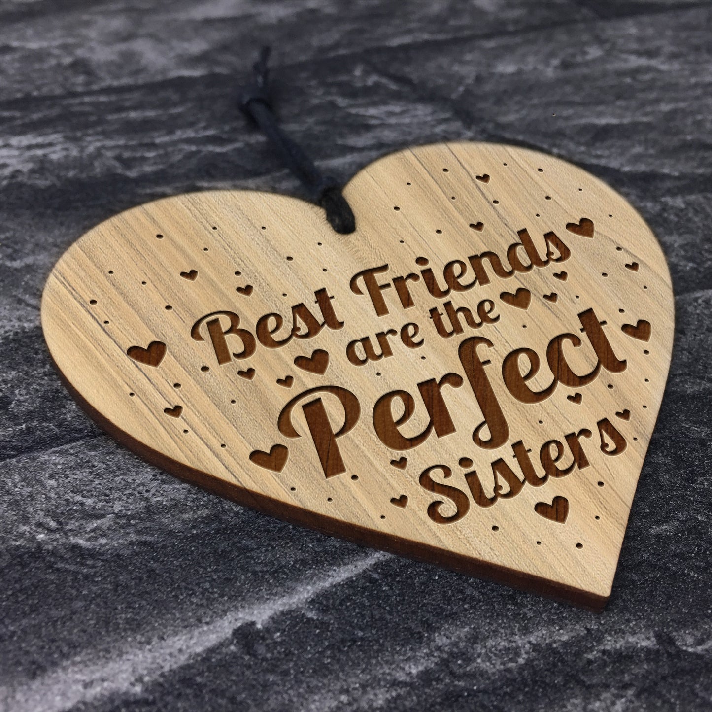 Best Friend Engraved Friendship Plaque Wooden Heart Birthday