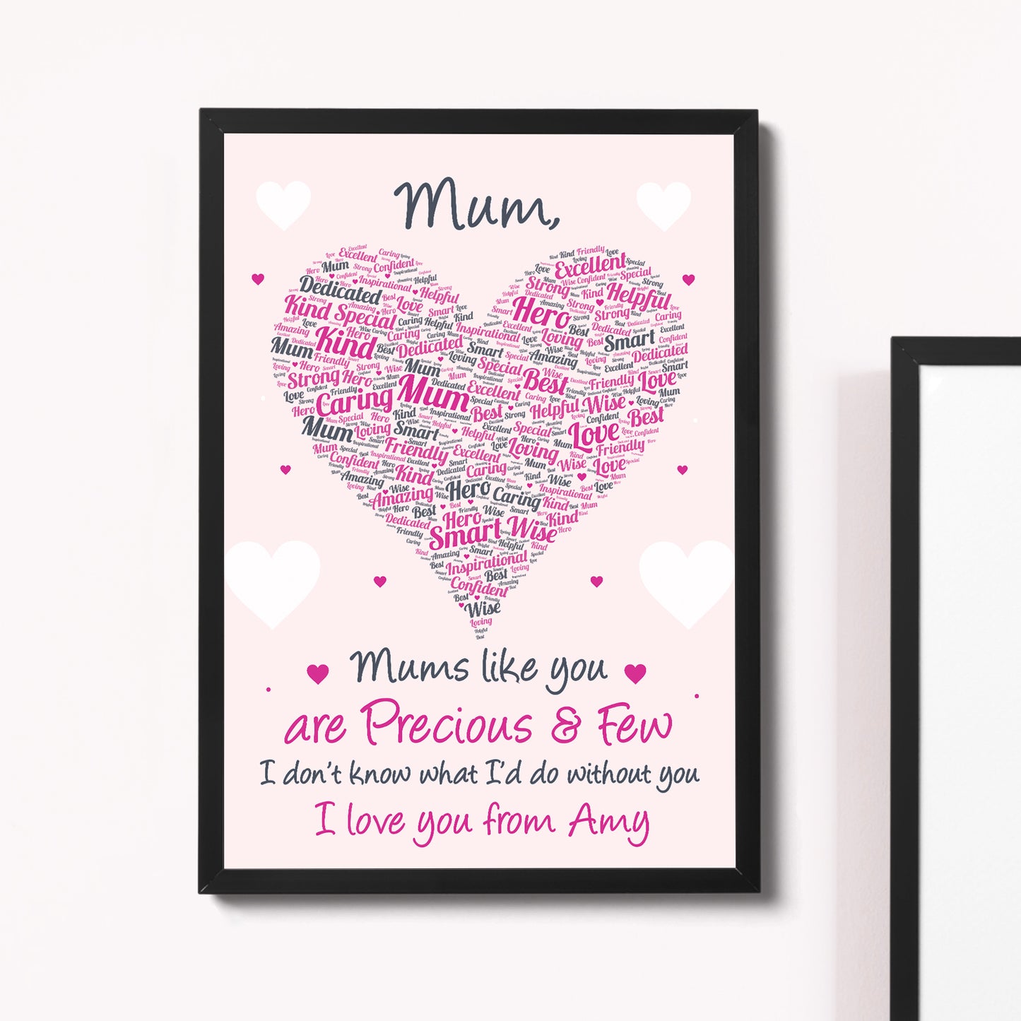 Mum Gift Poem Word Art Framed Print Birthday Mothers Day Gift