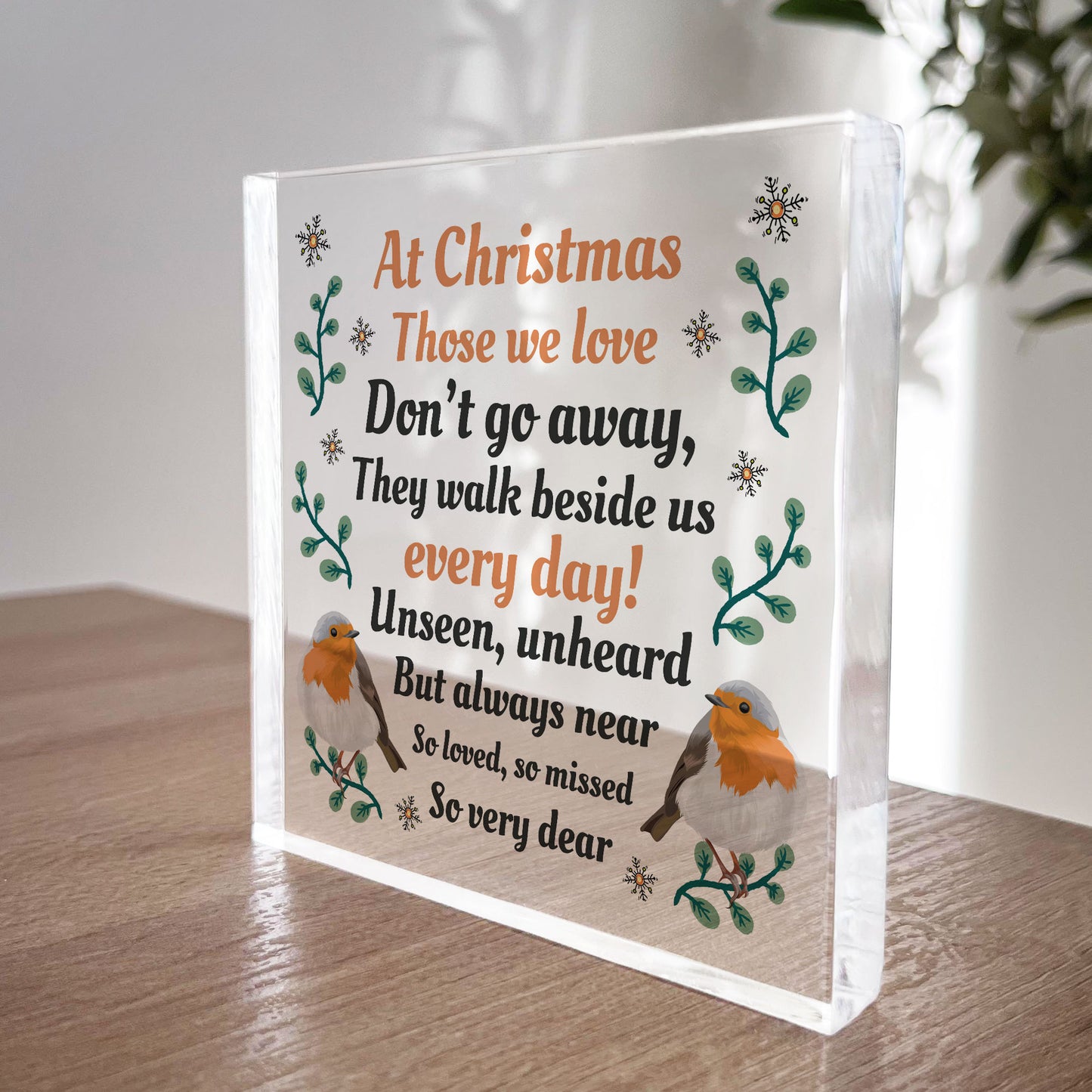 Christmas Memorial Remembrance Plaque Decoration For Mum Dad Nan