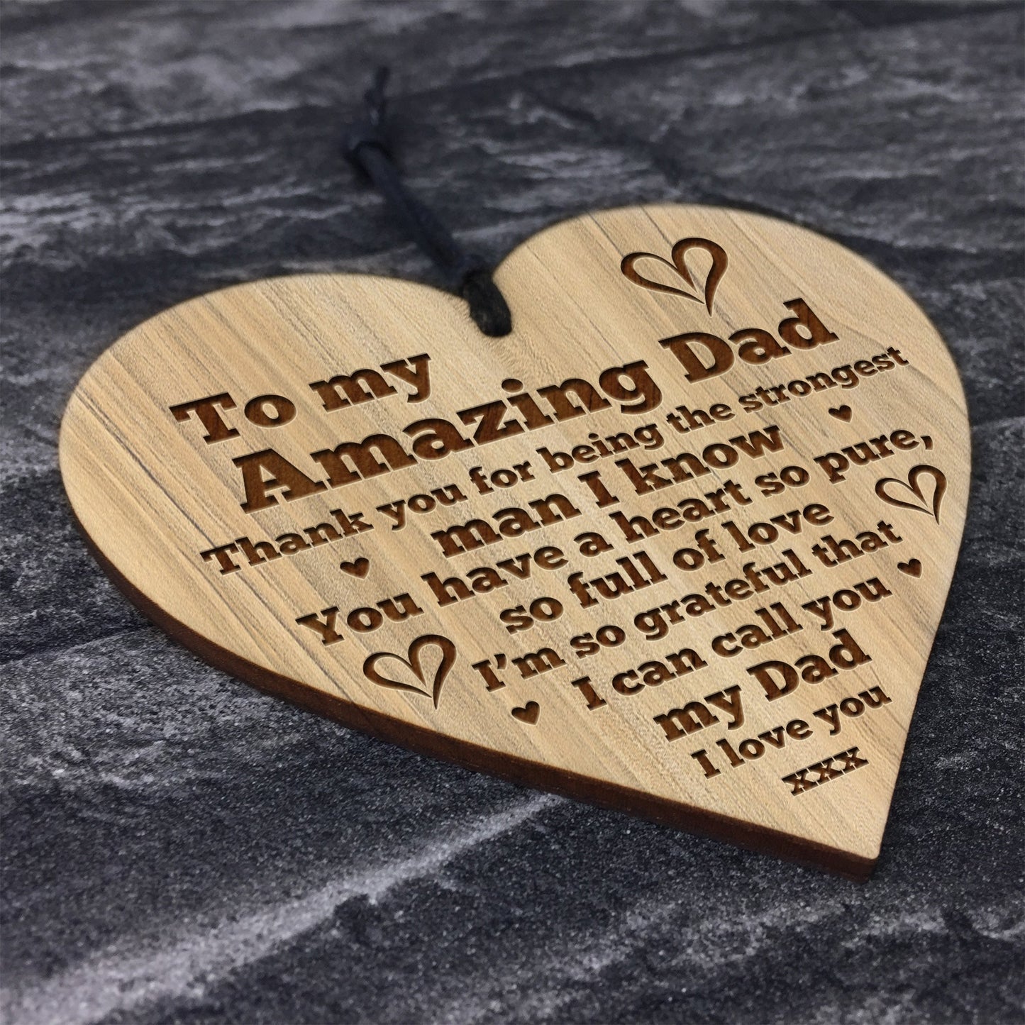 I Love You Dad Gift Engraved Heart Sign For Birthday Fathers Day
