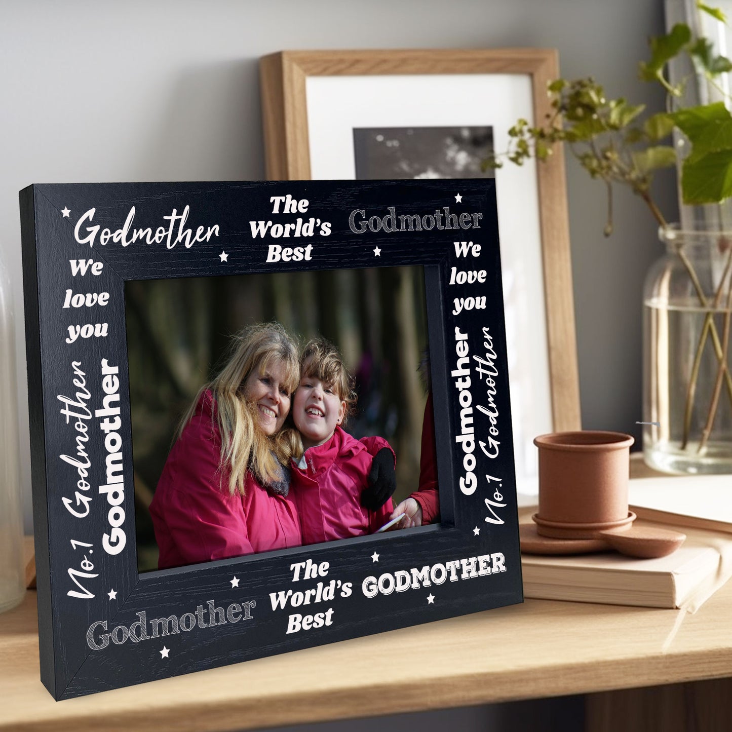 Godmother Photo Frame Birthday Christening Chistmas Gift Wood