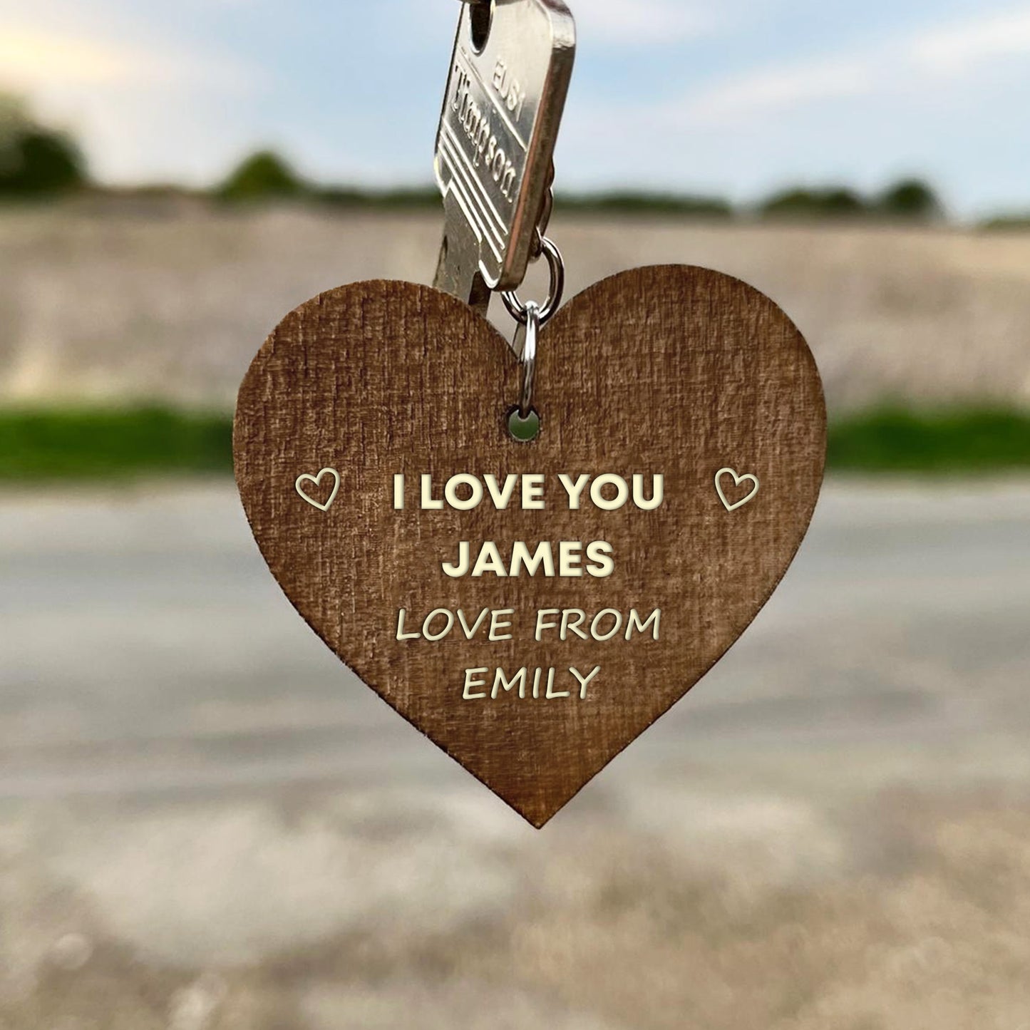 Valentines Day Gift Wood Keyring Valentines Gift For Him Her