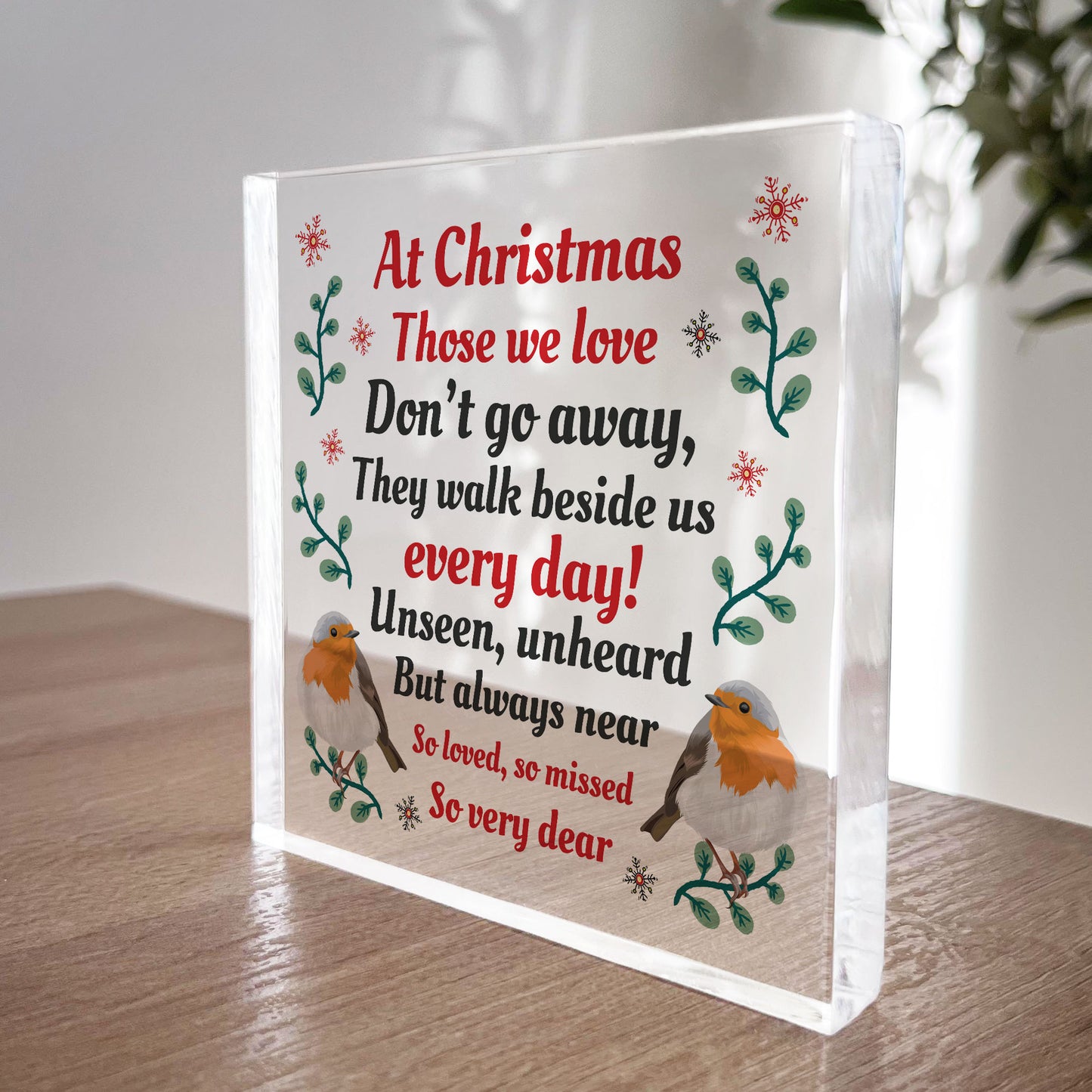 Memorial Remembrance Christmas Plaque In Loving Memory