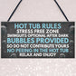 Shabby Hot Tub Rules Novelty Hanging Garden Shed Plaque Jacuzzi