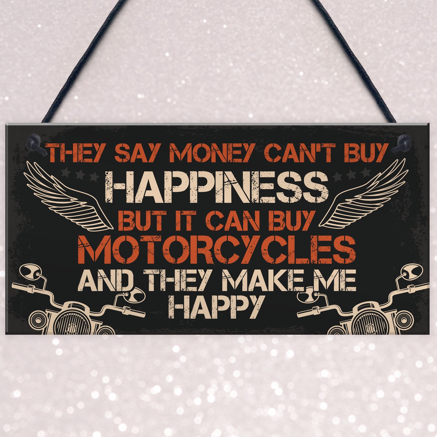MOTORCYCLE Sign Hanging Plaque Bikers Gift For Dad Grandad