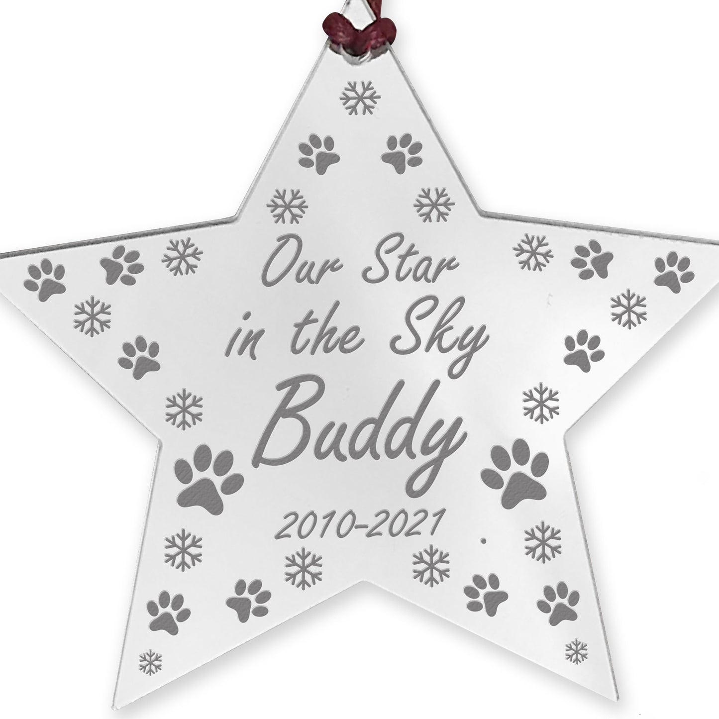 Star In The Sky Personalised Christmas Bauble For Pet Dog