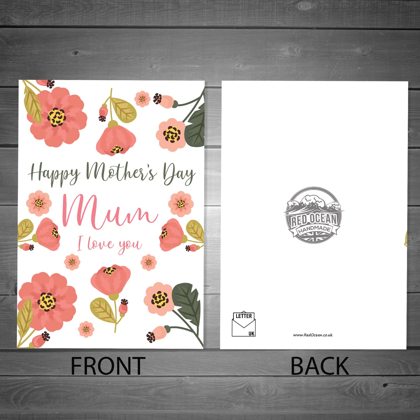 Mothers Day Card Floral Design A6 Card For Mum From Daughter