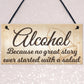 Alcohol Salad Great Story Wedding Prop Hanging Plaque Sign