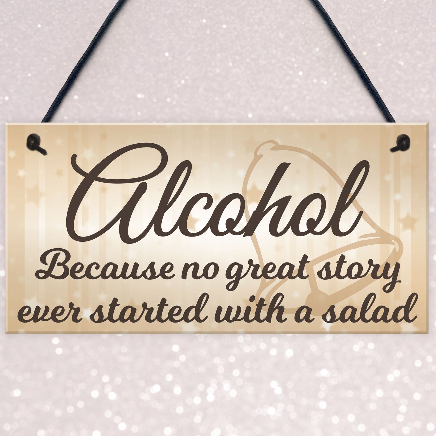 Alcohol Salad Great Story Wedding Prop Hanging Plaque Sign
